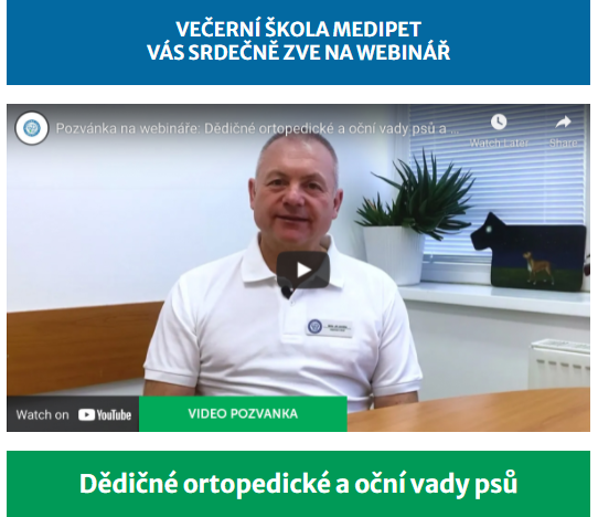 Webinář 31.3.2022 – dědičné ortopedické a oční vady u psů